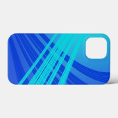 青とティール（緑がかった色）の抽象芸術線 Case-Mate iPhoneケース (裏面 (横))