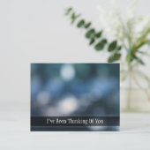 青とティール(緑がかった色)の抽象芸術《写真》ぼけ味考える写真、のYou ポストカード (スタンド正面)