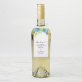 青とティール(緑がかった色)の春の花結婚、フローラ ボトルネックタグ (ボトル)