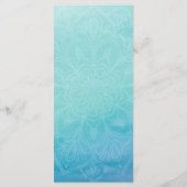 青とティール(緑がかった色)の水色とマンダラ結婚のメニュー メニュー (裏面)