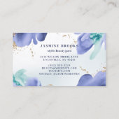 青とティール(緑がかった色)の水色抽象芸術 名刺 (裏面)