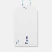 青とティール（緑がかった色）の海波 ギフトタグ (裏面)