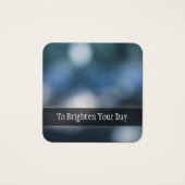 青とティール(緑がかった色)の《写真》ぼけ味フォト抽象芸術アートメッセージカード (正面)