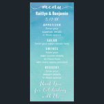 青とティール(緑がかった色)グラデーションの水の色結婚のメニューカード メニュー<br><div class="desc">このエレガントメニューカードは、ブルー&ティール(緑がかった色)のウォータカラーセグラデーションットを補うために結婚設計された。しかし、編集するのは非常に簡単なので、このカスタマイズメニューカードを自分の背景画像で選択する可能性がある!これは、モダン、ビーチカジュアル、または水をテーマにした結婚お祝いに最適である。水彩背景の豊かな青と軽いティール(緑がかった色)の海の色グラデーションは、鮮やかでありながら微妙である。美しいスクリプモダントのフォントの読「メニュー」と「Thank You for 祝's With Us」は白で微妙なティール(緑がかった色)の影を持ち、両方ともグラフィックスとして使用されているため、私のコレクションのフォントを活用することができます。他のすべての文字要素は、必要に応じて変更できる汎用性の高いサンセリフフォントセットを使用して設定されている。水彩画像の回転バージョンを裏面に印刷し、仕上げをはっきりした行う。 |ブルー&ティール(緑がかった色)グラデーションウォーター結婚カラーのセットMelody Watsonデザインの紙Muserie.</div>