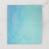 青とティール(緑がかった色)グラデーションの水色空白の プレイスカード (外部開封)