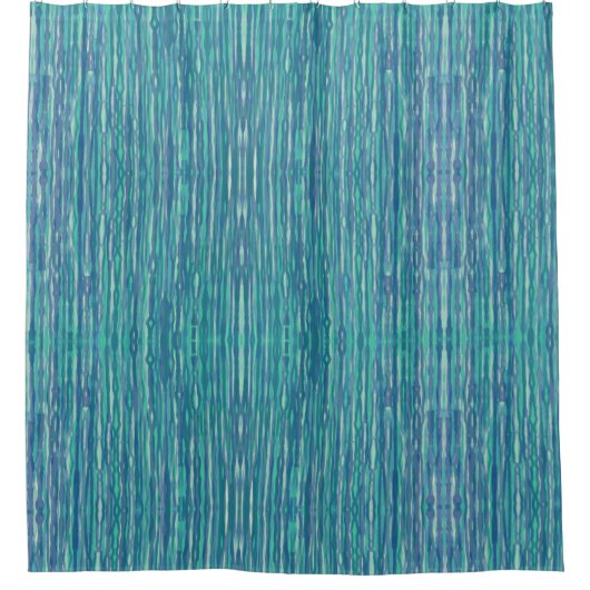 青とティール（緑がかった色） シャワーカーテン (正面)