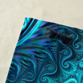 青とティール（緑がかった色）タコ触手スパイラルパターン ビーチタオル (インサイチュ)