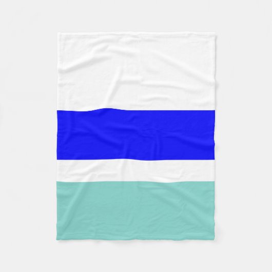 青とティール(緑がかった色) フリースブランケット (正面)