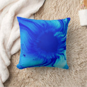 青とティール(緑がかった色)抽象芸術絵画の クッション (ブランケット)