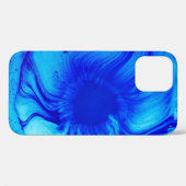 青とティール(緑がかった色)抽象芸術絵画の Case-Mate iPhoneケース (裏面 (横))