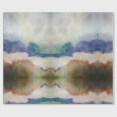 青とテラコッタの水色 ラッピングペーパー (フラット)