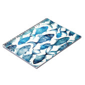 青とネイビーの海の魚 | 海洋の学校用品 ノート (左側)