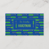 青とネオンの緑の便利屋の名刺 名刺 (正面)