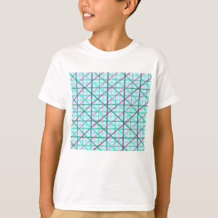 青とバラのパタ市松模様にーン Tシャツ