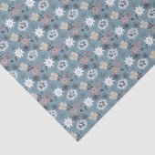 青とバラスタイリッシュの小花のパタガーリーーン 薄葉紙 (詳細)