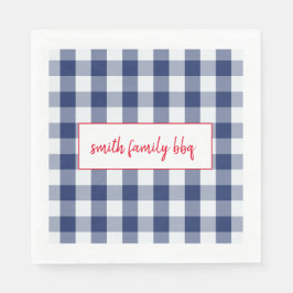 青とパーソナライズされた白のバッファロープライドのナプキン スタンダードランチョンナプキン