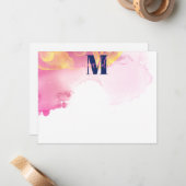 青とピモダンンのインククラウパーソナライズされたド ノートカード (正面/裏面インサイチュ)