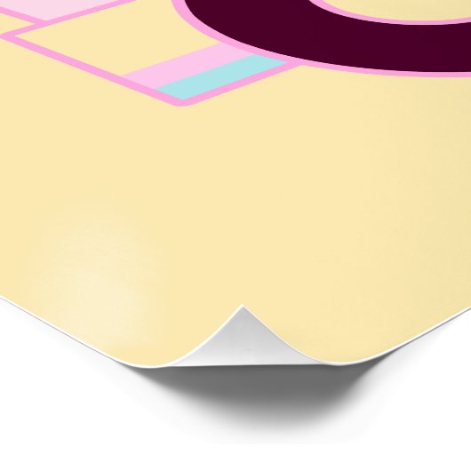 青とピンクかわいいバニーラビットアイスクリームトラック ポスター (コーナー)