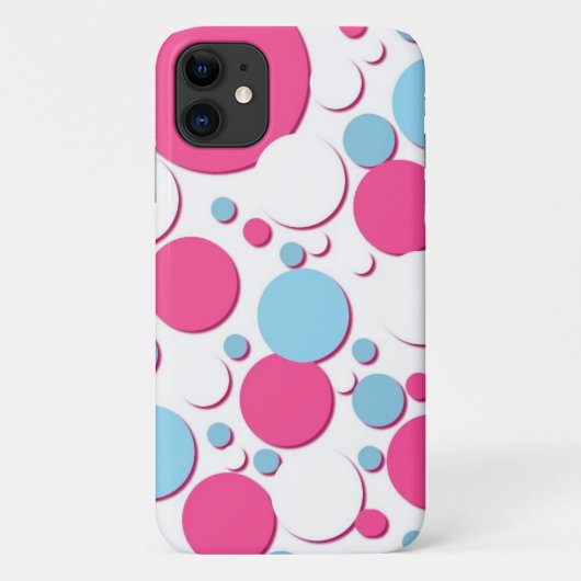 青とピンクと白の水玉 Case-Mate iPhoneケース (裏面)