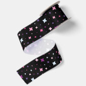 青とピンクと紫の星　コズミックスペース サテンリボン (裏面)