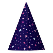 青とピンクと紫の星　コズミックスペース パーティーハット (裏面)