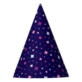 青とピンクと紫の星　コズミックスペース パーティーハット