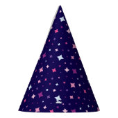 青とピンクと紫の星　コズミックスペース パーティーハット (左)