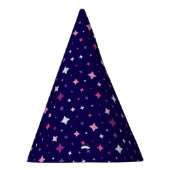 青とピンクと紫の星　コズミックスペース パーティーハット (右)