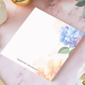 青とピンクのあじさいフローラパーソナライズされた名 ノートパッド