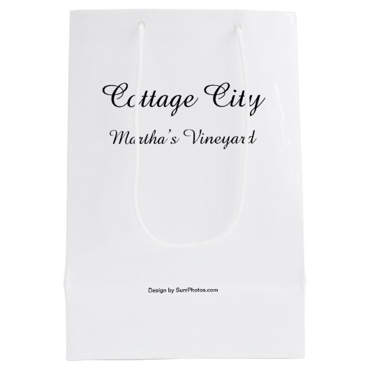 青とピンクのアジサイ – マーサのブドウ畑のメディア ミディアムペーパーバッグ (裏面)