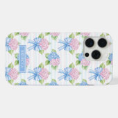 青とピンクのアジサイ iPhoneケース (裏面横)