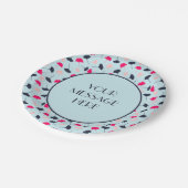 青とピンクのイチョウ葉のカスタム ペーパープレート (アングル)