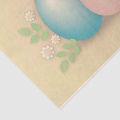 青とピンクのイースターの卵と春の花 薄葉紙 (詳細)