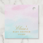 青とピンクのオンブル性別発表ベビーシャワー感謝 フェイバータグ (裏面)