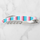 青とピンクのカラーシェードのストライプ ソムリエナイフ (裏面)