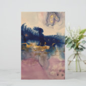 青とピンクのカードを持つ抽象芸術 便箋 (スタンド正面)