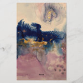 青とピンクのカードを持つ抽象芸術 便箋 (裏面)