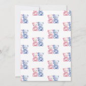 青とピンクのクマの性別を明らかにするパーティー 招待状 (裏面)