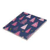 青とピンクのクリスマスツリーパターン タイル (側面)