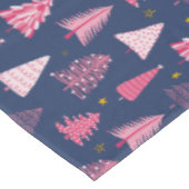 青とピンクのクリスマスツリーパターン テーブルクロス (アングル)