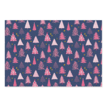 青とピンクのクリスマスツリーパターン