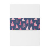 青とピンクのクリスマスツリーパターン 招待状ベリーバンド (裏面例)