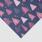 青とピンクのクリスマスツリーパターン 薄葉紙 (詳細)