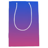 青とピンクのグラデーシグラデーションョン ミディアムペーパーバッグ (正面)