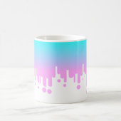 青とピンクのグラデーションの垂れ下がり コーヒーマグカップ (中央)