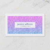 青とピンクのグラデーショングリッター 名刺 (正面)