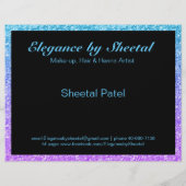 青とピンクのグラデーションフェイクグリッターテクスチャ チラシ (裏面)