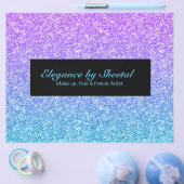 青とピンクのグラデーションフェイクグリッターテクスチャ チラシ (シングル)