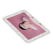 青とピンクのグランドミレニアルフラワーフォトベビー マグネット (右側)