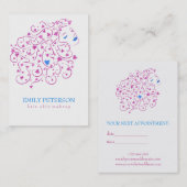 青とピンクのグリッターフローラヘア 名刺 (正面/裏面)